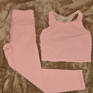 Old Navy Pink Ribbed Activewear Set